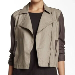 Eileen Fisher NEW Linen Moto Jacket